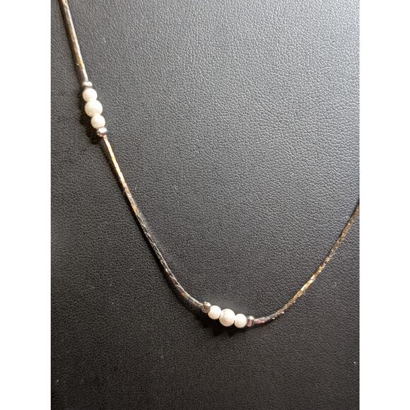 Lot of Three Layered Coordinating Pearl Crystal Bead Chain Necklaces - Picture 9 of 11